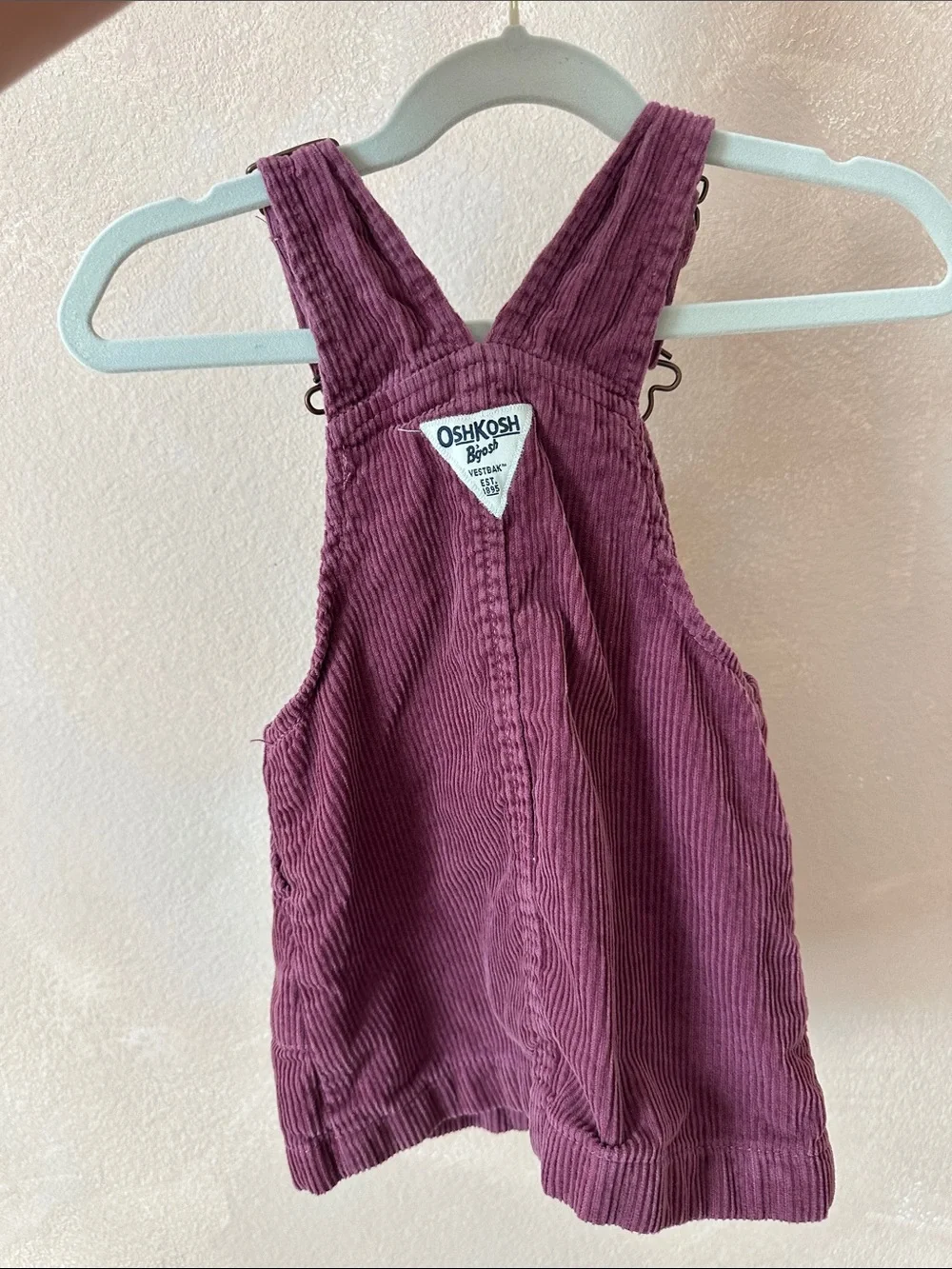 OshKosh B'gosh Plum Corduroy Button-Front Kids Overall Dress